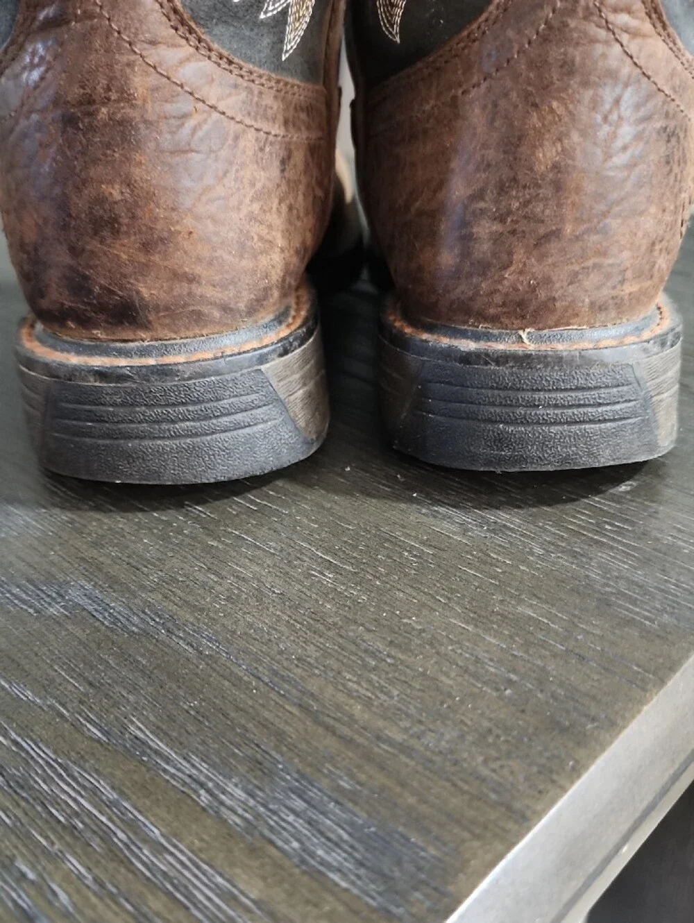 Boys Ariat  Leather Boots with Embroidered Black Shaft